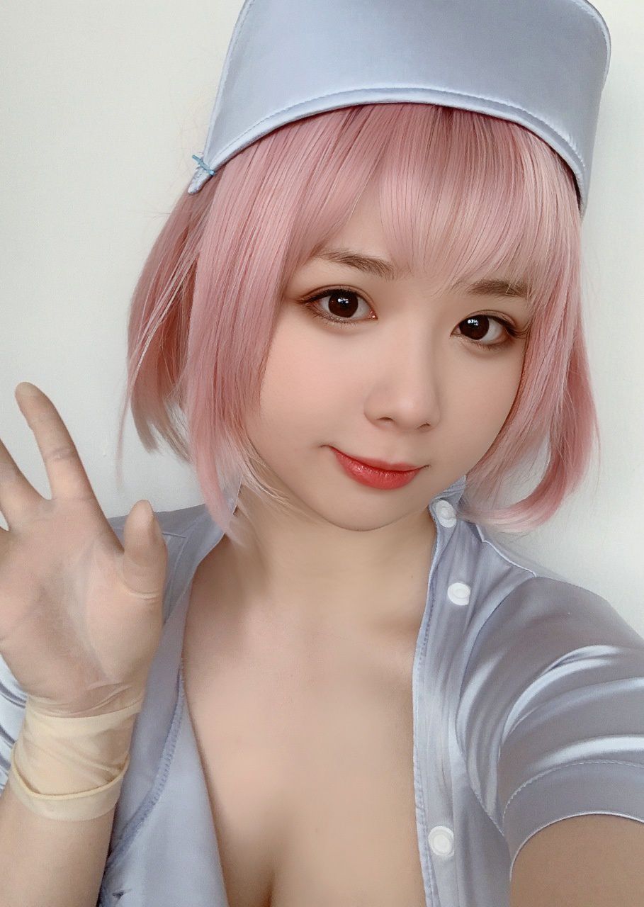 皮皮奶&周叽是可爱兔兔 粉蓝护士